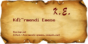 Körmendi Emese névjegykártya