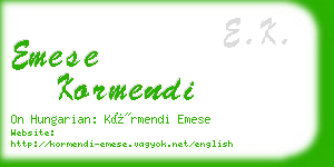 emese kormendi business card